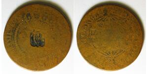 BRAZIL 40 Reis ND - Copper - Countermark - 3406