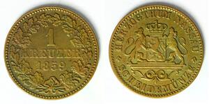 NASSAU (German State) 1 Kreuzer 1859 - Copper - Adolph - VF - 1068
