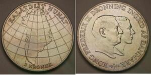 DENMARK 2 Kroner 1956 - Silver 0.8 - C. A. Tuberculosis in Greenland - XF+ -345*