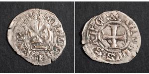  
  1303, Duchy of Neopatras, John II Angelos Komnenos. Billon Denier  Coin. Rare!  Mint Period: 1303-1318 Reference: Metcalf 1131. Denomination:  Denier Tournois Condition: Rough surfaces (envir ...