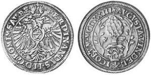 1/6 Thaler Augsburgo (1276 - 1803) Plata Fernando II de Habsburgo(1578 -1637)