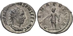 AEMILIAN (253). Antoninianus. Rome. Obv: IMP AEMILIANVS PIVS FEL AVG. Radiate, draped and cuirassed bust right. Rev: DIANAE VICTRI. Diana standing facing, head left, holding bow and testing arrow ...