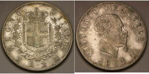 ITALY 2 Lire 1863 N BN - Silver 0.835 - Vittorio Emanuele II. - VF+ - 1803 *