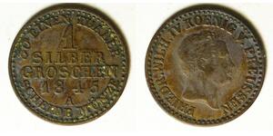 PRUSSIA 1 Groschen 1845 D - Silver 0.222 - Friedrich Wilhelm IV. - VF - 4255