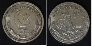 PAKISTAN 1/2 Rupee 1949 - Nickel - VF/XF - 3718