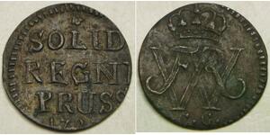 PRUSSIA Solidus / Schilling 1723 CG - Billon - Friedrich Wilhelm I. - XF -3644*