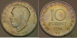 HUNGARY 10 Forint 1948 - Silver 0.5 - Revolution 1848 / Szechenyi Istvan - 261 *