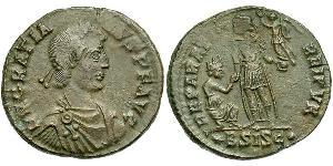 1 Фоллис /  AE2 Западная Римская империя (285-476) Бронза Грациан  (359-383)
