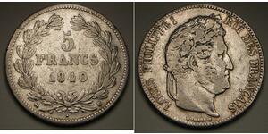 FRANCE 5 Francs 1840 B - Silver 0.9 - Louis-Philippe I. - VF - 1417 *