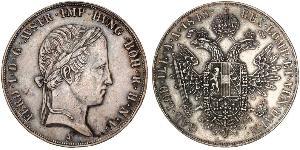 1 Thaler 奧地利帝國 (1804 - 1867) 銀 Ferdinand I of Austria (1793 - 1875)