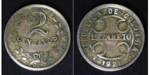 COLOMBIA 2 Centavos 1921 RH - Copper/Nickel - VF - 3690