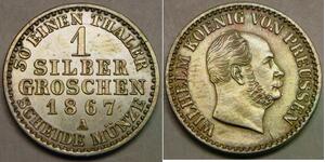 PRUSSIA (Germany) 1 Groschen 1867 A - Billon 0.22 - Wilhelm I. - UNC - 3646 *