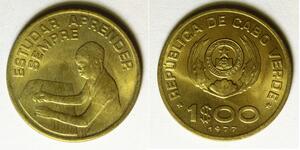 CAPE VERDE 1 Escudo 1977 - F.A.O. - Nickel/Bronze - aUNC - 2213