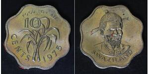 SWAZILAND 10 Cents 1975 - Copper/Nickel - F.A.O. - Sobhuza II. - aUNC - 3104
