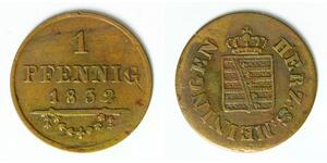SAXE MEININGEN (German State) 1 Pfennig 1832 - Copper - Bernhard II. - 1067
