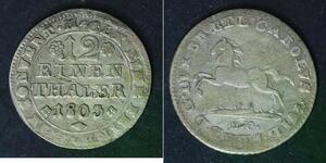 BRUNSWICK-WOLFENBUTTEL 1/12 Thaler 1803 MC - Karl Wilhelm Ferdinand - VF- - 2404