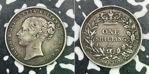 1839 Great Britain Victoria 1 Shilling Lot#DS814 Silver! Nice!