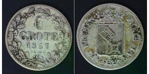 BREMEN (German State) 6 Grote (1/12 Thaler) 1857 - Silver 0.494 - VF - B22