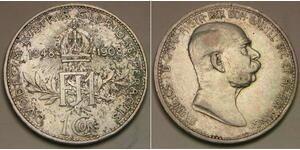AUSTRIA 1 Corona ND (1908) - Silver 0.835 - 60th Anniv. of Reign - VF/XF - 105 *