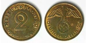 GERMANY (Third Reich) 2 Reichspfennig 1936 D - Bronze - aUNC - 2921