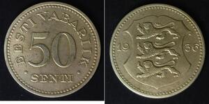 ESTONIA 50 Senti 1936 - Nickel/Bronze - VF/XF - 3814