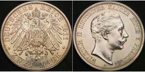 PRUSSIA (German State) 2 Mark 1911A - Silver .900 - XF/aUNC - 3293 