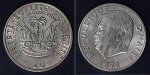HAITI 20 Centimes 1972- Copper/Nickel - F.A.O. - aUNC - 4003
