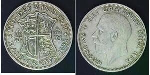 GREAT BRITAIN 1/2 Crown 1928 - Silver 0.500 - George V. - VF - 3823
