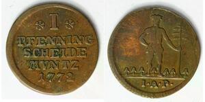 BRUNSWICK WOLFENBUTTEL 1 Pfennig 1772 IAP - Copper - Karl I. - VF - 1445