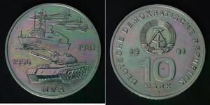 GERMANY (DDR) 10 Mark 1981A - Copper/Nickel - National People's Army - 307
