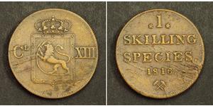  
 Urcaquary 1816, Kingdom of Norway, Charles XIII.  Copper 1 Skilling Species Coin. 1-Year Type!  Mint Year: 1816  Reference: KM-284 ($60 in VF!) Denomination: 1 Skilling Species Condition: Mint ...