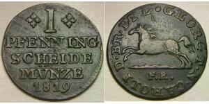BRUNSWICK (German County) 1 Pfennig 1819 FR - Copper - George IV. - XF - 955 *