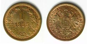 AUSTRIA 1 Kreuzer 1885 - Copper - Franz Joseph I. - aUNC - 4254