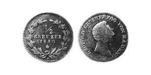 1/2 Kreuzer Gran Ducado de Baden (1806-1918) Cobre Leopoldo I de Baden(1790 – 1852)