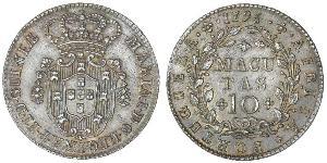 10 Macuta Portuguese Angola (1575-1975) Argent 