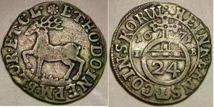 STOLBERG WERNIGERODE 1/24 Thaler / 1 Groschen 1671 IB - Silver - XF - 914 *
