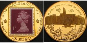 ENGLAND 25 Euro 1997 Proof - Hong-Kong returns to China - 1342 