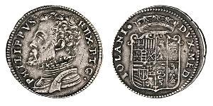 MILANO FILIPPO II DI SPAGNA (1556-1598) 20 Soldi s.d. D/ Busto corazzato R/ Stemma coronato. MIR 320/1 Ag g 6,25 Molto rara • Di bel modulo, largo e regolare ottimo BB