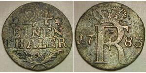 PRUSSIA  1/24 Thaler 1783 A - Billon 0.22 - Friedrich II. - VF/XF - 2598 *