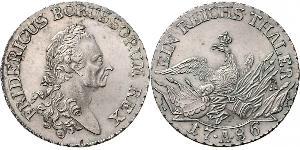 1 Thaler Regno di Prussia (1701-1918) Argento Federico II di Prussia (1712 – 1786)