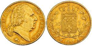 20 Franc Kingdom of France (1815-1830) Or Louis XVIII de France  (1755-1824)
