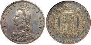 1/2 Крона(английская) Соединённое королевство Великобритании и Ирландии (1801-1922) Серебро Виктория (1819 - 1901)