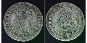 HUNGARY 15 Krajczar 1677 KB - Silver - Leopold I. - 436