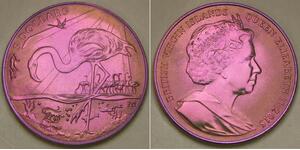 BRITISH VIRGIN ISLANDS 5 Dollars 2015 PM - Titanium - Pink Flamingo - UNC - 755*