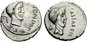 1 Denario República romana (509BC-27BC) Plata Julio César (100BC- 44 BC)