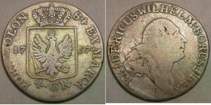 PRUSSIA 4 Groschen 1797 A- Silver 0.52 - Friedrich Wilhelm II. - VF - 2625 *