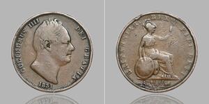 GREAT BRITAIN. William IV, Copper Halfpenny, 1831