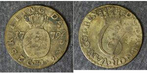 DENMARK 2 Skilling 1779 CHL - Silver 0.343 - Christian VII. - 4317