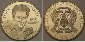 SAINT THOMAS & PRINCE ISLAND 500 Dobras 1993 - Elvis Presley - UNC - 761 *