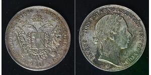 AUSTRIA 10 Kreuzer 1854 A - Silver 0.500 - Franz Joseph I. - XF - 4622